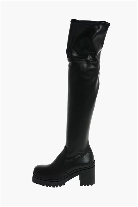 miu miu polished leather over the knee boots|Miu Miu Knee.